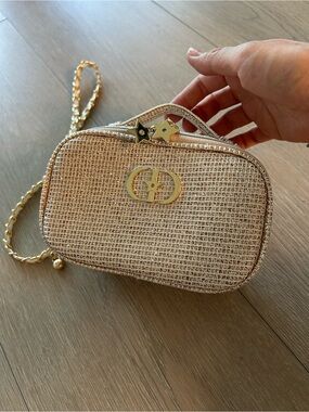 Dior Gold Crystal-Embellished Crossbody Bag WITH GIFT BOX
